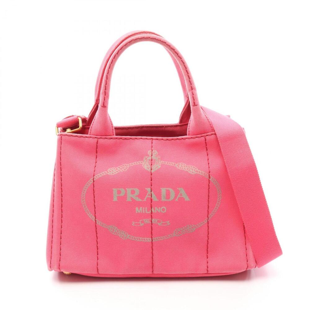 Prada CANAPA 2-Way Tote Bag/Handbag, Canvas, Women's, Pink (B2439G)